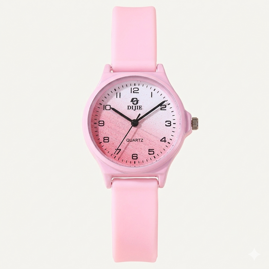 Cute Pink Casual Quartz Watch – Lightweight Everyday Watch for Women & Girls