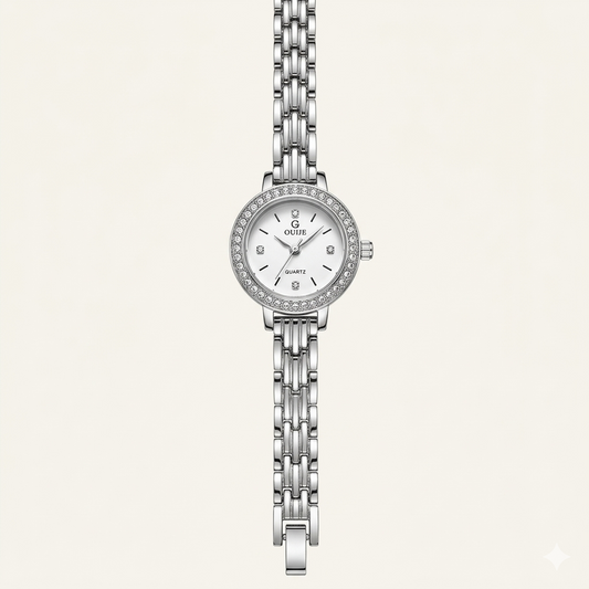 Elegant Silver Crystal Women’s Watch – Luxury Style Watch