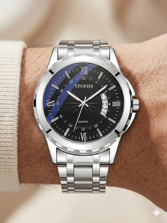 Black Dial with Date Display Watch