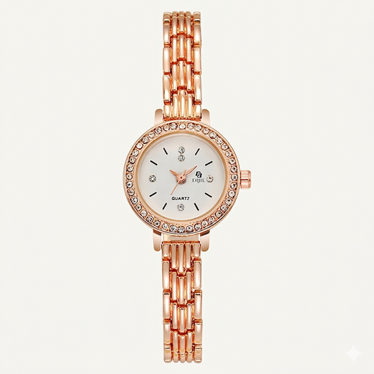 Elegant Rose Gold Crystal Women’s Watch – Luxury Style Watch