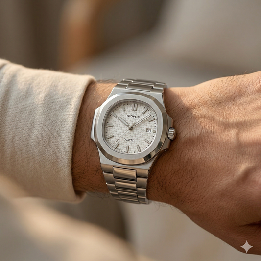 Apex Steel Watch – Ice White Dial Stainless Edition