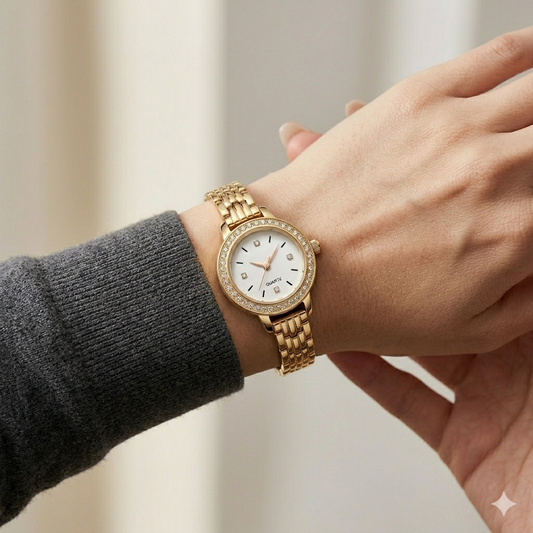 Luxury Gold Crystal Women’s Watch – Elegant Style Watch