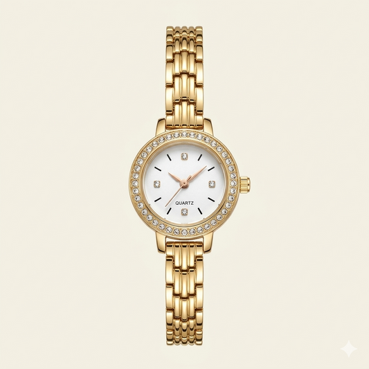 Luxury Gold Crystal Women’s Watch – Elegant Style Watch